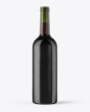 Green Glass Red Wine Bottle With Cork Mockup