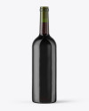 Green Glass Red Wine Bottle With Cork Mockup