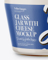 500g Glass Jar with Cheese Mockup - Front View