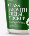 240g Glass Jar with Cheese Mockup - Front View