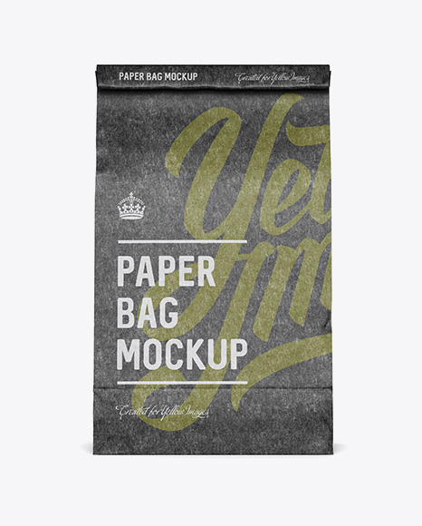 Kraft Paper Food/Snack Bag Mockup - Front View