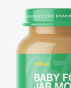 Baby Food Apple Puree Small Jar Mockup - Front View