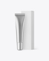 Metallic Cosmetic Tube with Box Mockup