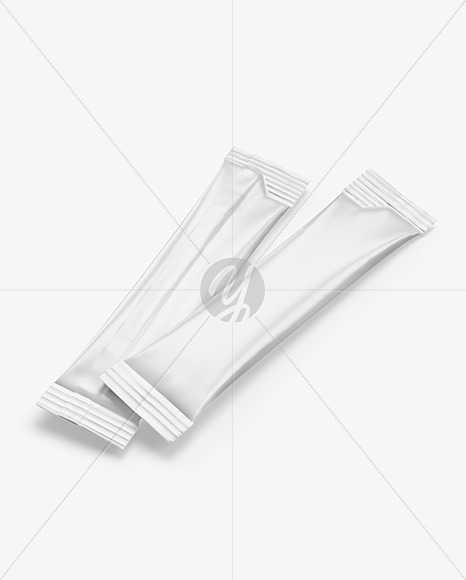 Two Matte Stick Sachet Mockup