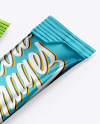 Two Metallic Stick Sachets Mockup