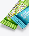 Two Metallic Stick Sachets Mockup