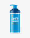 Clear Cosmetic Bottle with Pump Mockup