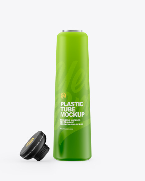 Opened Matte Plastic Tube Mockup - One+hand+opening+cosmetics+package