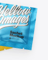 Two Glossy Metallic Square Sachets Mockup