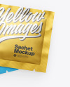 Two Matte Metallic Square Sachets Mockup