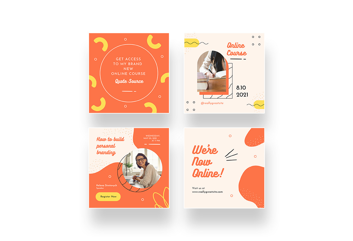 Fun and Stylish Online Course Instagram Template