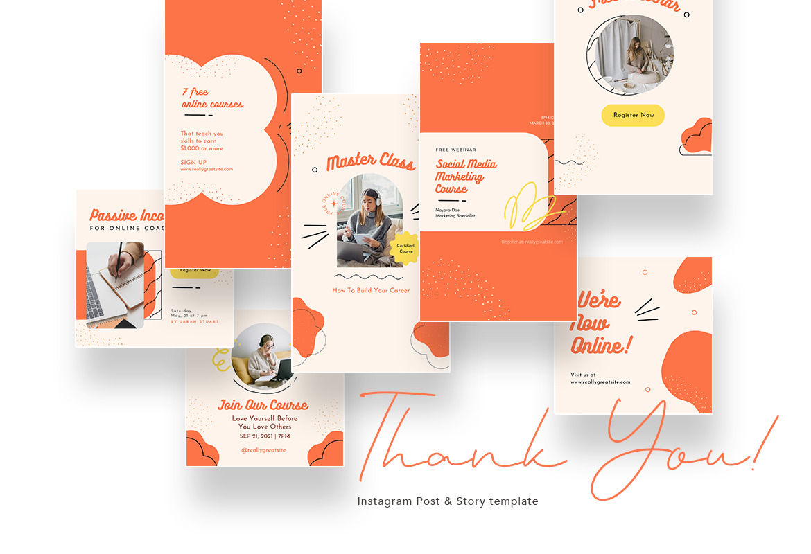 Fun and Stylish Online Course Instagram Template