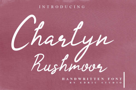 Charlyn Rushmoor Calligraphy Font - Summer scripts