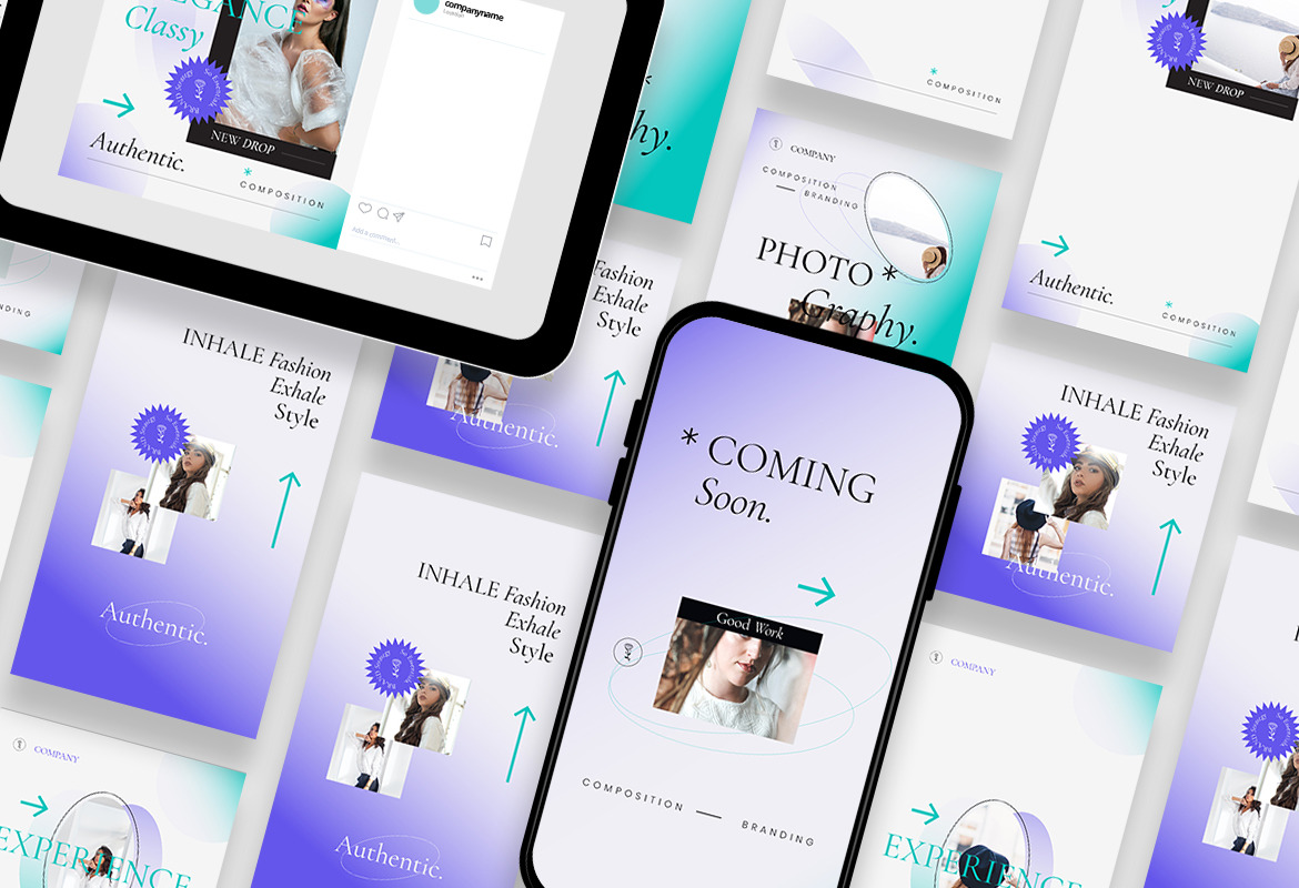 Sparkling Modern Gradient Fashion Instagram Template