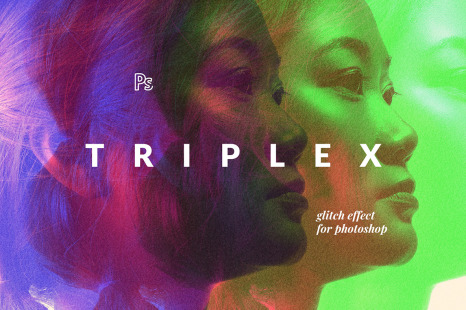 Triplex Glitch Photo Effect - Triple