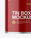 Metallic Round Tin Box With Glossy Finish Mockup