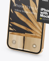 Clay Apple iPhone 12 Pro Max w/ Business Card Mockup