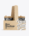 Glossy Coffee Cups in Kraft Paper Holder Mockup