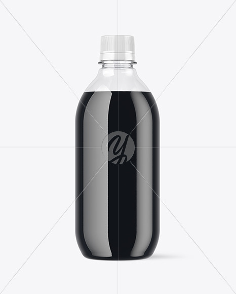 Clear Plastic Bottle with Dark Drink Mockup