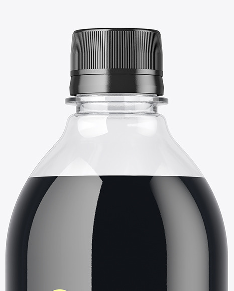 Clear Plastic Bottle with Dark Drink Mockup