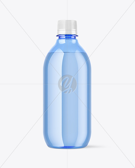 Blue Plastic Water Bottle Mockup