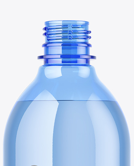 Blue Plastic Water Bottle Mockup