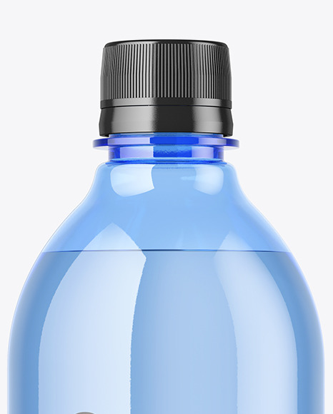 Blue Plastic Water Bottle Mockup