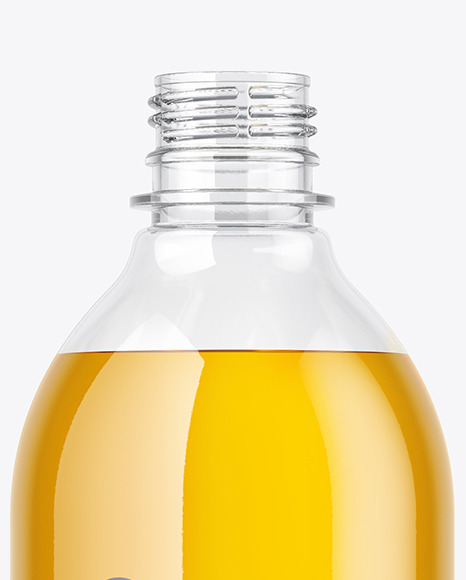 Clear Plastic Apple Juice Bottle Mockup