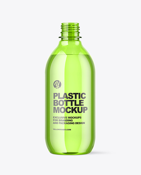 Colored Plastic Bottle Mockup