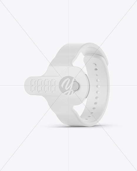 Fitness Silicone Bracelet Mockup - Half Side View