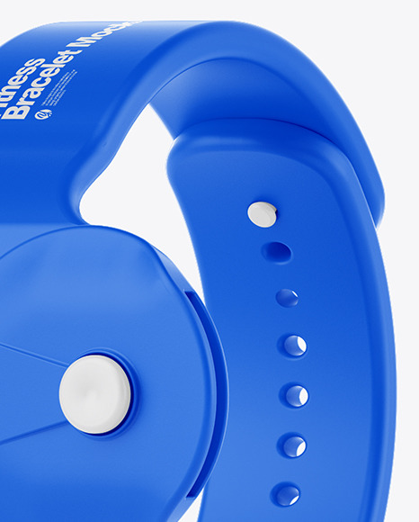 Fitness Silicone Bracelet Mockup - Half Side View