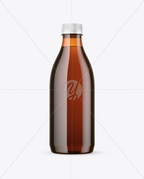 Amber Plastic Bottle Mockup