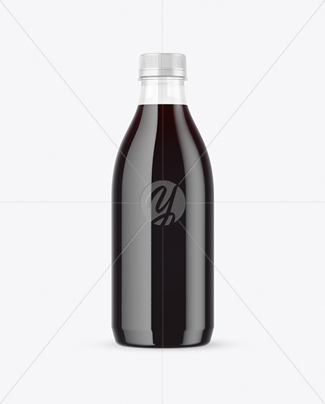 Clear Plastic Bottle with Dark Drink Mockup