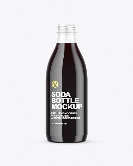 Clear Plastic Bottle with Dark Drink Mockup