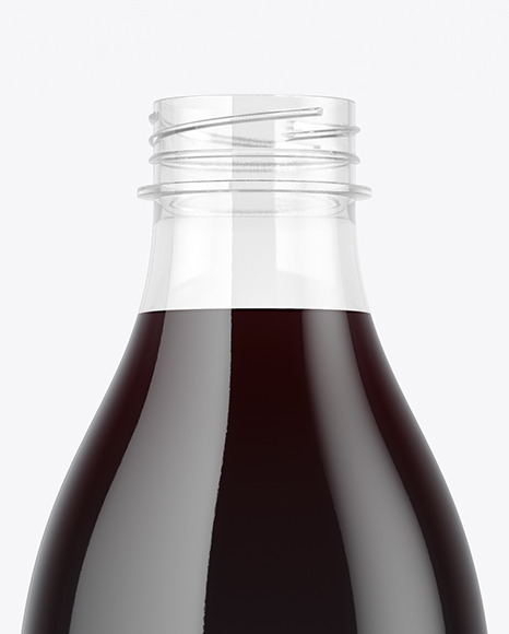 Clear Plastic Bottle with Dark Drink Mockup