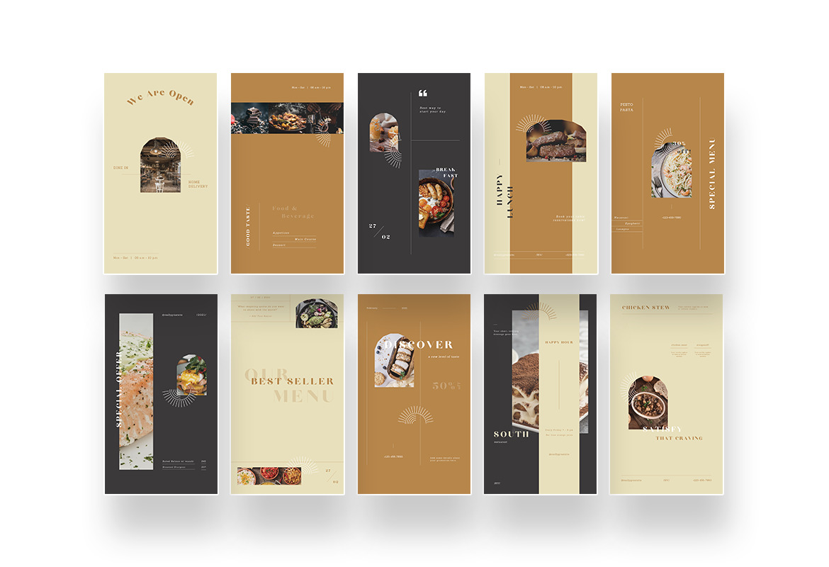 Classy and Elegant Restaurant Instagram Canva Template