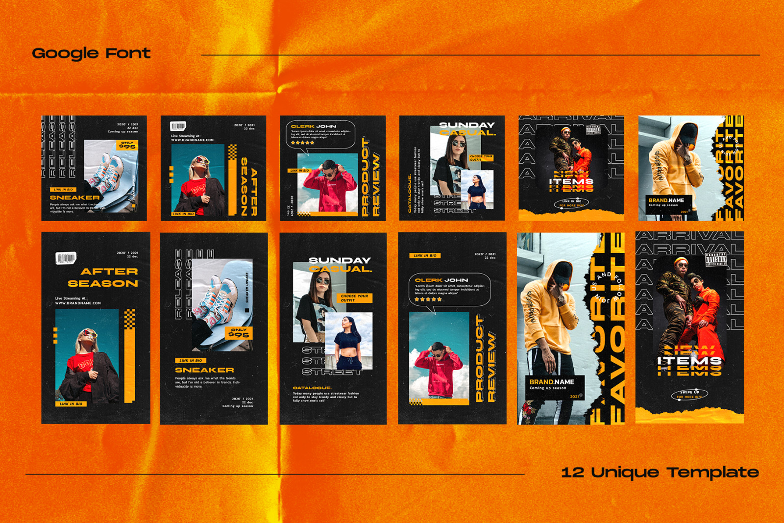 Hypebeast V.1 Instagram Template on Yellow Images Creative Store 82348