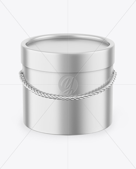 Metallic Round Gift Box Mockup