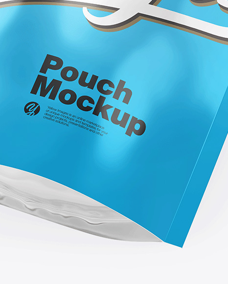 Glossy Metallic Stand-Up Pouch Mockup