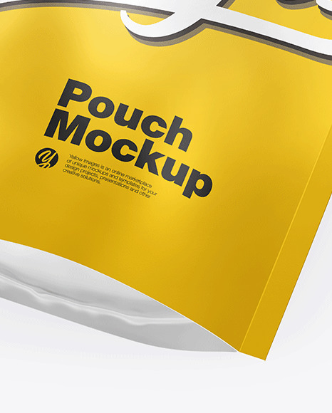 Matte Metallic Stand-Up Pouch Mockup