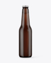 Frosted Amber Beer Bottle Mockup