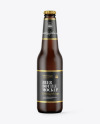 Frosted Amber Beer Bottle Mockup