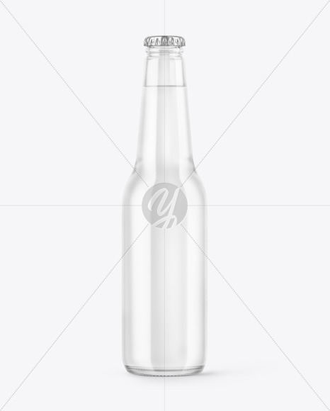 Clear Glass Tonic Water Bottle Mockup