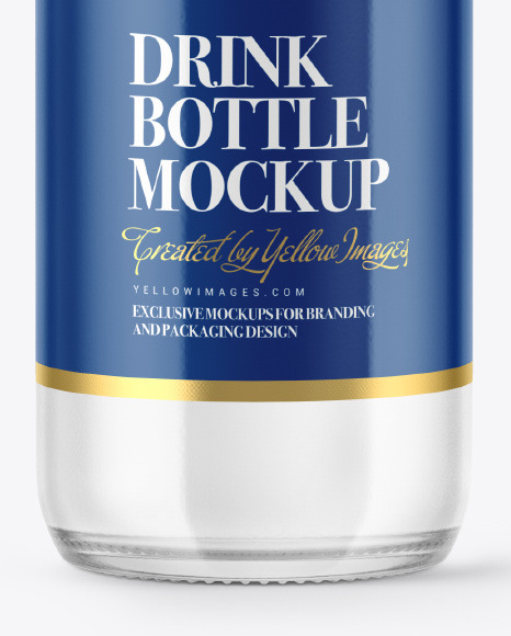 Clear Glass Tonic Water Bottle Mockup