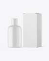 Glossy Cosmetic Bottle with Box Mockup