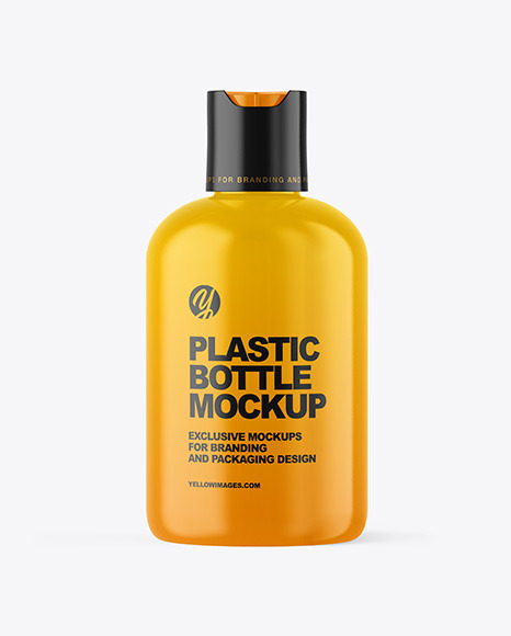 Glossy Cosmetic Bottle with Box Mockup