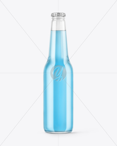 Clear Glass Drink Bottle Mockup