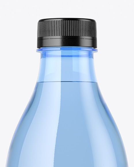 Blue Plastic Water Bottle Mockup