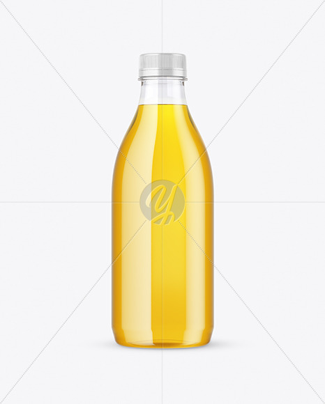 Clear Plastic Apple Juice Bottle Mockup