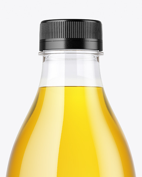 Clear Plastic Apple Juice Bottle Mockup